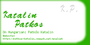 katalin patkos business card